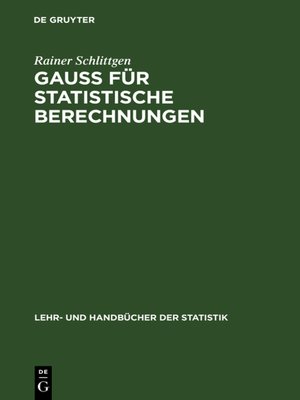 cover image of GAUSS für statistische Berechnungen